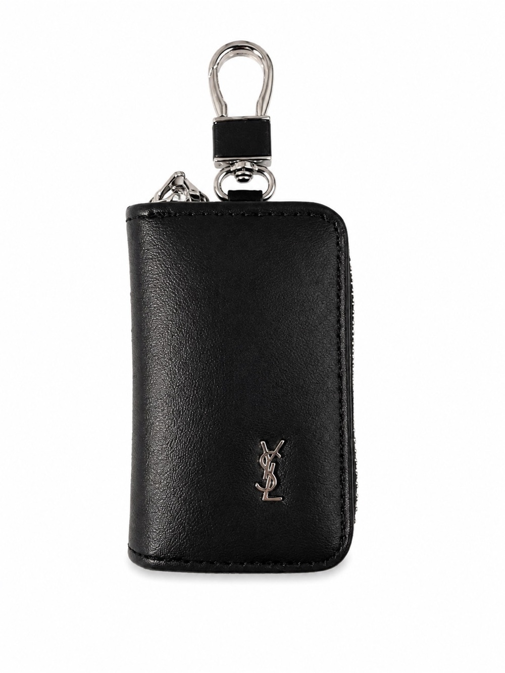 Black Leather Key Pouch with Clip